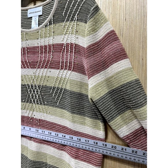 Alfred Dunner - Women's Cedar Canyon Embroidered Striped Sweater - Multicolor - Picture 6 of 16